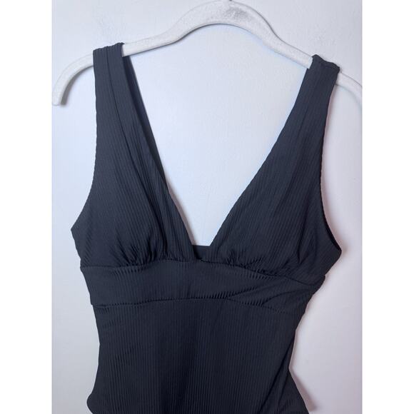 Andie Swim The Mykonos Rib One Piece Long Torso Swimsuit Black size M Tall NEW - Picture 8 of 16